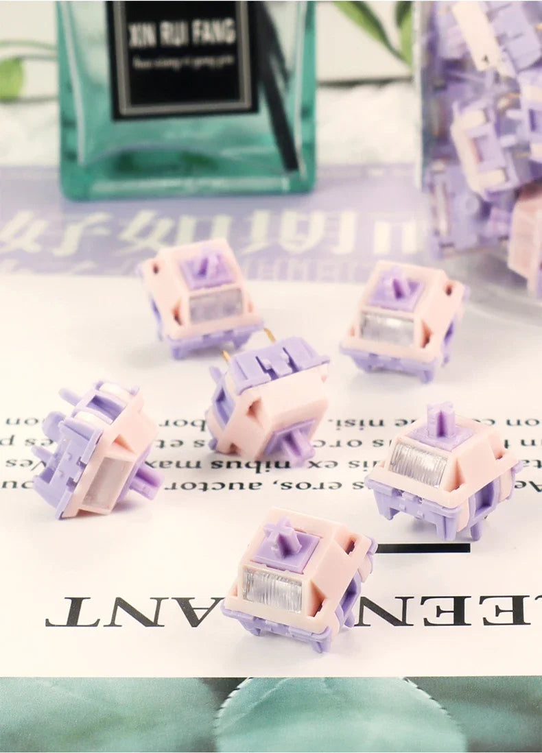 MMD Princess V4 Mechanical Keyboard Switches – 5-Pin Linear & Tactile, RGB, Lubricated, 10–110 PCS