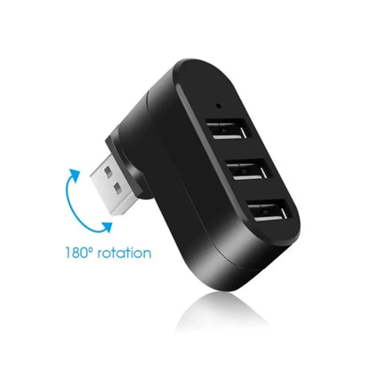 TABLLYUGE Mini Rotatable 3-Port USB 2.0 Hub – Plug & Play Splitter for PC & Laptop