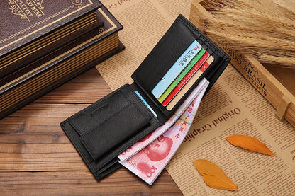 Genuine Cowhide Leather Men's Wallet – Short Bifold