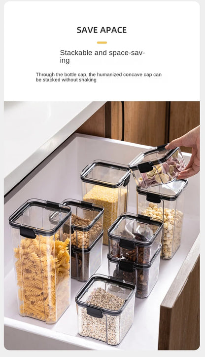Airtight Kitchen Storage Jars | Moisture-Proof PET Containers 460ml–1800ml
