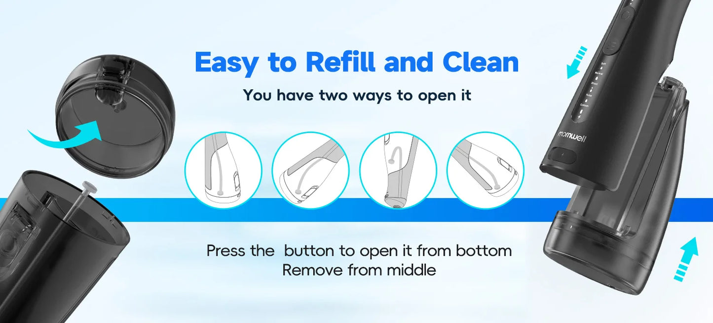 Portable Oral Irrigator | 5 Jet Tips | 5 Modes | 300ml | IPX7 Water Flosser