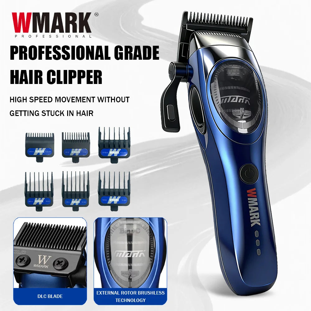 WMARK NG-V3 Professional Hair Clipper – BLDC High-Torque Motor, DLC Blade, 2500mAh, 160min, Wet/Dry