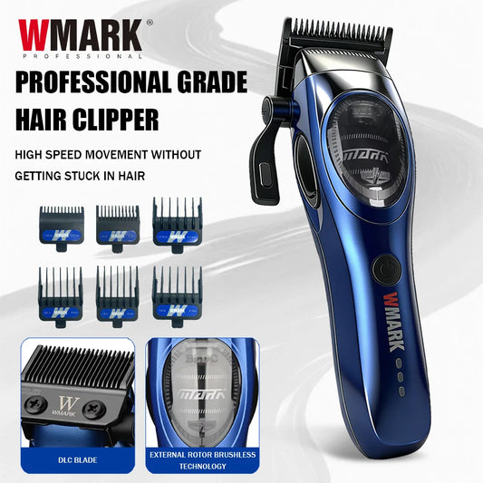 WMARK NG-V3 Professional Hair Clipper – BLDC High-Torque Motor, DLC Blade, 2500mAh, 160min, Wet/Dry