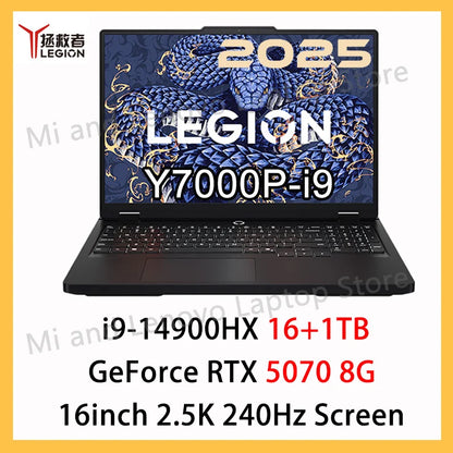 Lenovo Legion Y7000P 2025 Gaming Laptop – i9-14900HX / RTX 5060 / RTX 5070, 16GB/32GB DDR5, 1TB SSD, 16" 2.5K 240Hz