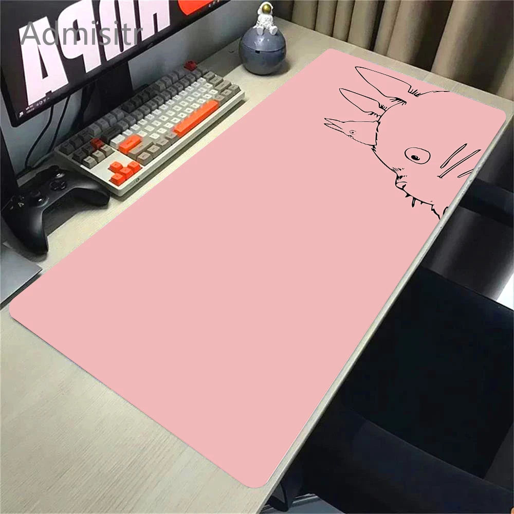 XXL Cartoon Cat Mousepad – 90x40cm HD Print, Non-Slip, Locking Edge Desk Mat