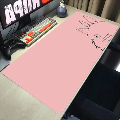 XXL Cartoon Cat Mousepad – 90x40cm HD Print, Non-Slip, Locking Edge Desk Mat