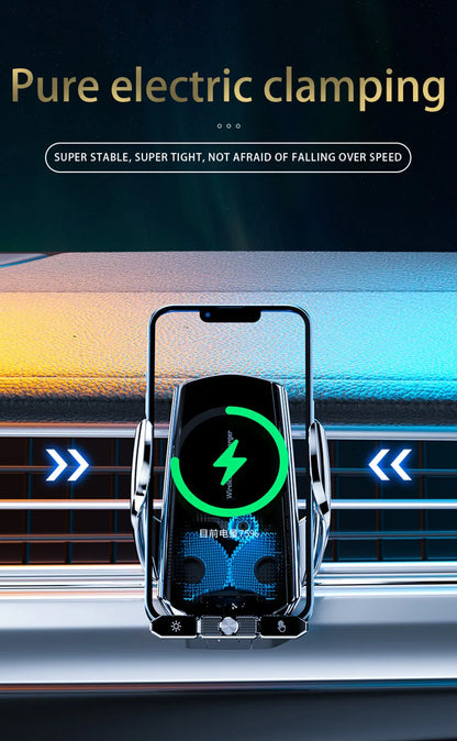 Car Magnetic Phone Holder with Wireless Charger – 360° Rotatable GPS Mount for iPhone & Xiaomi
