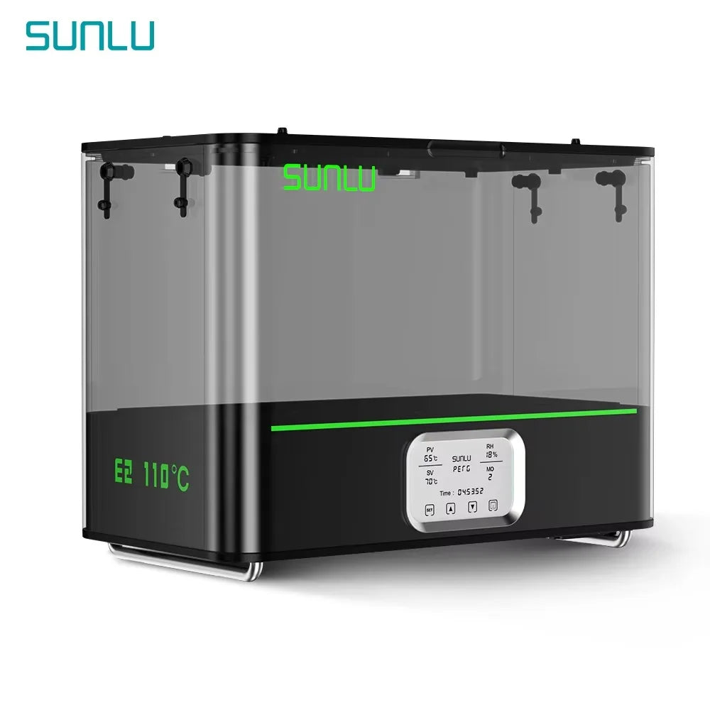 SUNLU E2 Filament Dryer Box – Dual Chamber, Up to 110°C, 1.75mm & 2.85mm, 2x1KG Capacity