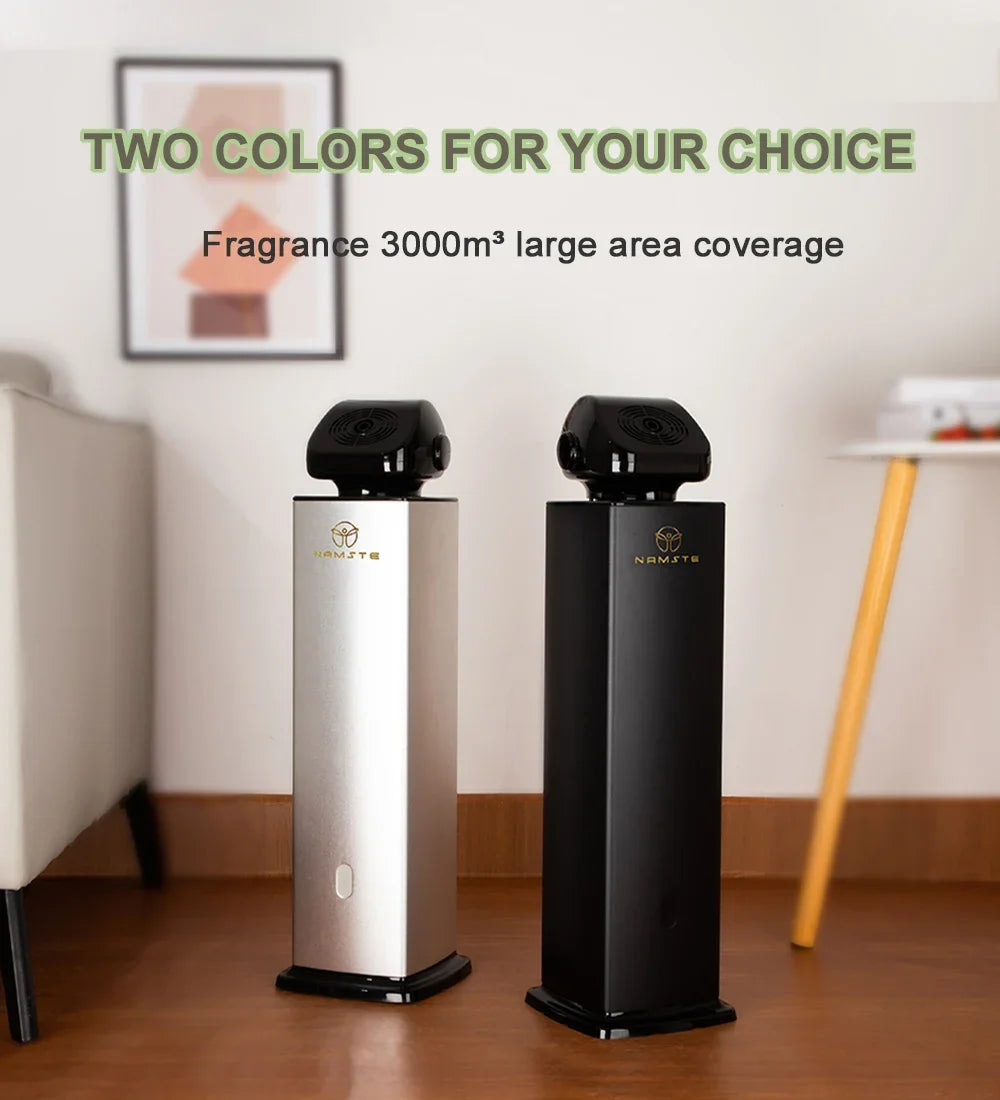 NAMSTE Smart Aroma Diffuser 500ml – 5000m³ Coverage, Bluetooth, Remote Control | Silver/Black