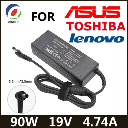 19V 4.74A 90W Laptop Charger for ASUS, Toshiba & Lenovo — 5.5x2.5mm Adapter