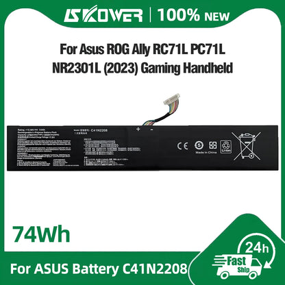 ASUS ROG Ally Battery C41N2208 – 74Wh, 15.48V, for RC71L / PC71L / NR2301L (2023) Z1 Extreme Gaming Handheld