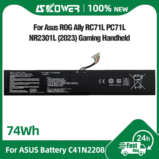 ASUS ROG Ally Battery C41N2208 – 74Wh, 15.48V, for RC71L / PC71L / NR2301L (2023) Z1 Extreme Gaming Handheld