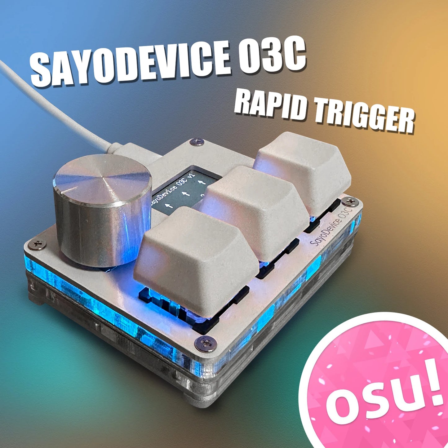 SayoDevice O3C Rapid Trigger Magnetic Switch Keyboard – RGB, Volume Knob, DJMAX/SDVX/Geometry Dash