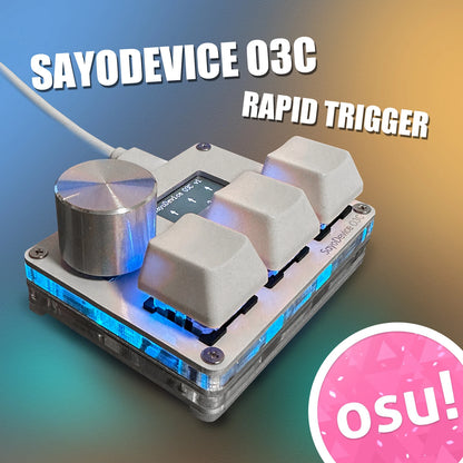 SayoDevice O3C Rapid Trigger Magnetic Switch Keyboard – RGB, Volume Knob, DJMAX/SDVX/Geometry Dash