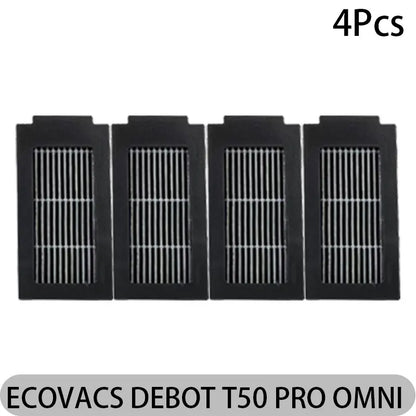 ECOVACS DEEBOT T50 PRO OMNI Replacement Parts | Main Brush, Side Brush, HEPA Filter, Mop, Dust Bag
