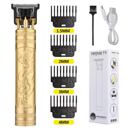 R.E.D. Shopping T9 LCD electric hair clipper with oil head precision trimmer for men's grooming, featuring a sleek design and LCD display.