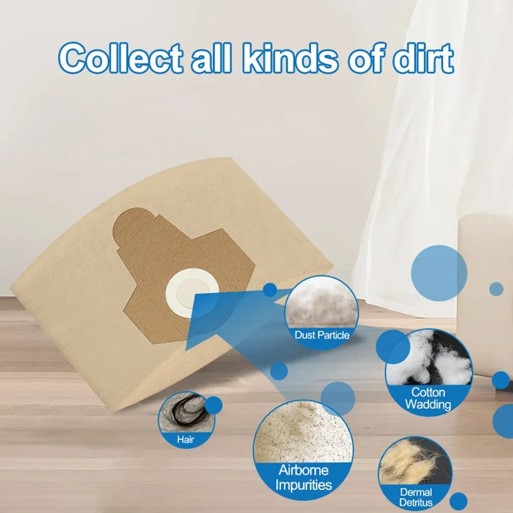 Einhell BT-VC 1250S Wet & Dry Vacuum Dust Bags | 20L | 5pcs Replacement