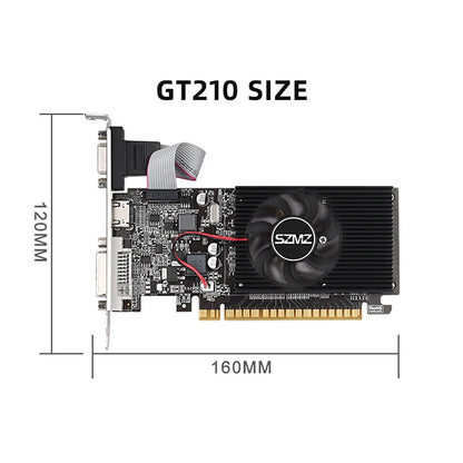 GT210 1GB Graphics Card | DVI VGA HDMI | Low Profile | PCIe 2.0 | Office & Gaming