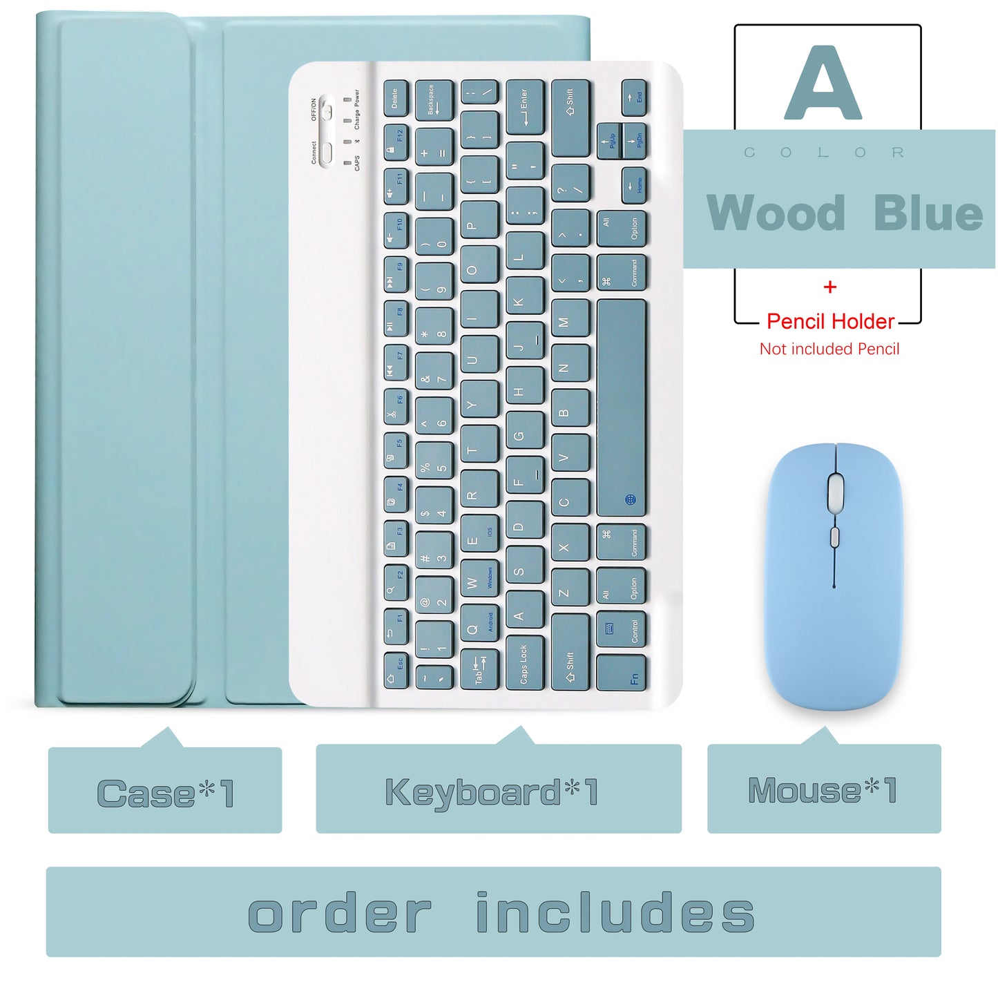 Wireless Magic Keyboard & Mouse Case for iPad Pro 11/13, Air 11/13, iPad 7-10 Gen – Bluetooth, Touchpad