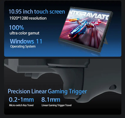 CRELANDER Handheld Gaming Laptop 10.5" — Intel N95, Touch Screen, Detachable Gamepad, Windows