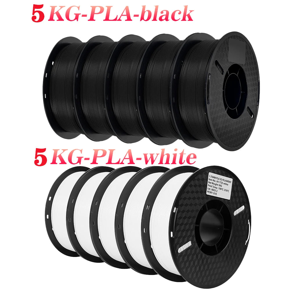 KINGROON 10KG 3D Printer Filament Bundle – PLA & PETG, 1.75mm Mixed Colors