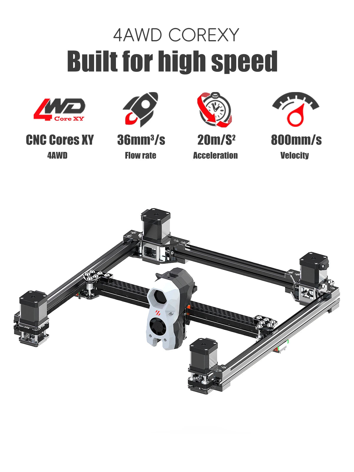 SIBOOR Voron Trident 3D Printer Kit – 4AWD, All HIWIN Rails, CNC Metal CoreXY