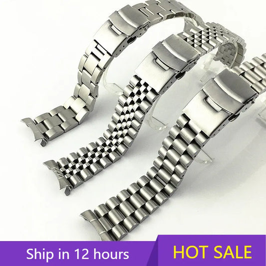 Solid Stainless Steel Jubilee Bracelet for Seiko SKX007 / SKX009 / SRPD – 20/22mm Curved End