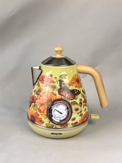 Dobleuno Retro Electric Kettle 1.7L – Thermometer, Auto Shut-Off, 304 Steel