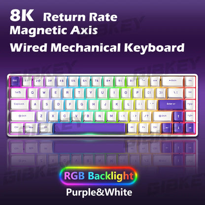 GIBKEY Raven 68 Magnetic Axis Mechanical Keyboard – 8K Return Rate, Hot-Swap, RGB