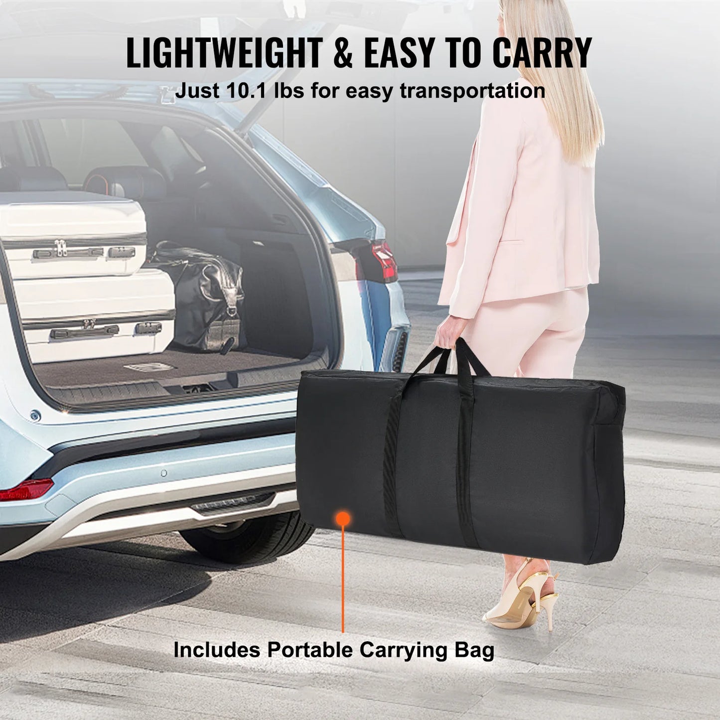 SucceBuy Portable Folding Bar Table | Trade Show Podium with Carrying Case