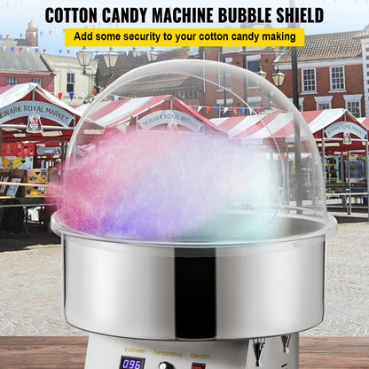 SucceBuy 21" Commercial Cotton Candy Machine Cover – Clear Bubble Shield Dome