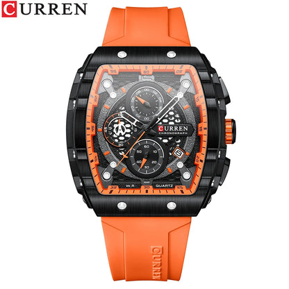 CURREN Men's Fashion Watch – Unique Square Design, Luxury Quartz Sport, Waterproof