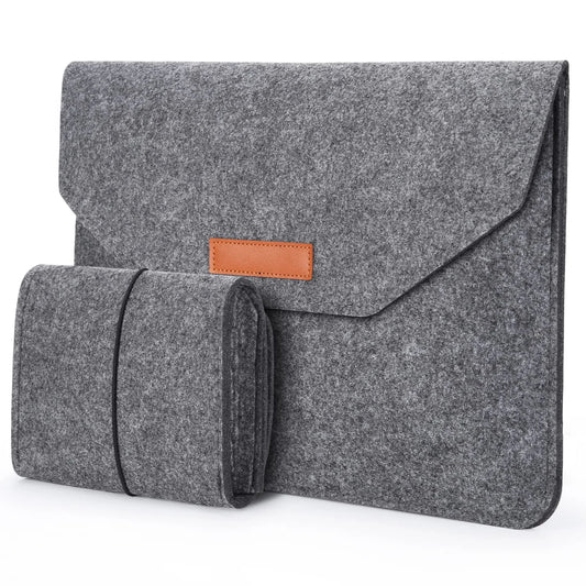 Wool Felt Laptop Sleeve Bag – 11" to 15.6" Shockproof Notebook Pouch | MacBook, Lenovo, Samsung, Huawei