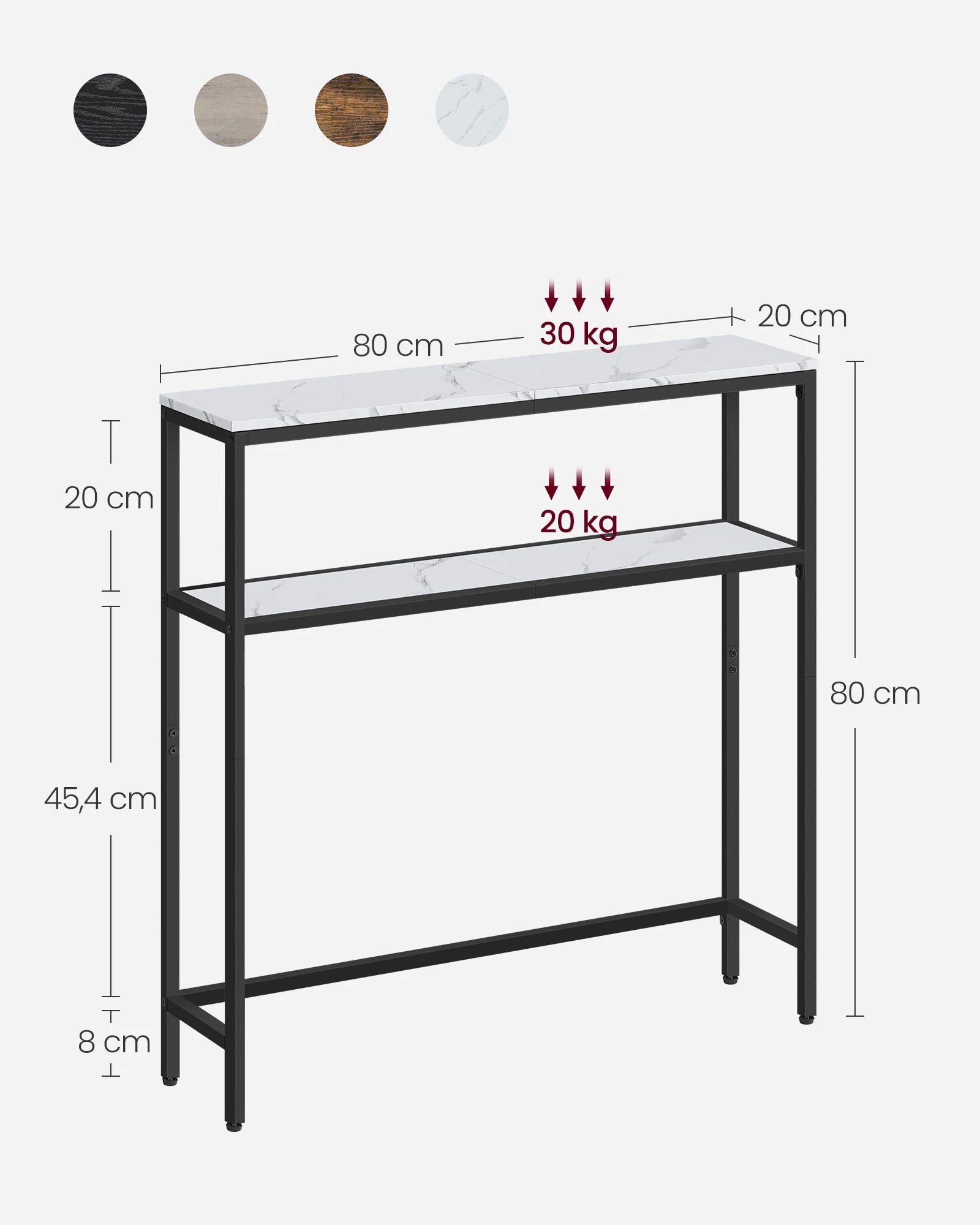 R.E.D. Shopping VASAGLE narrow console table with 2 shelves, wooden finish, ideal for entryway or hallway decor