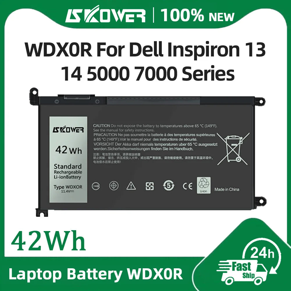 SKOWER Dell Vostro & Inspiron Replacement Battery WDX0R 42Wh — 5468 5471 5568 7368 7460 7472