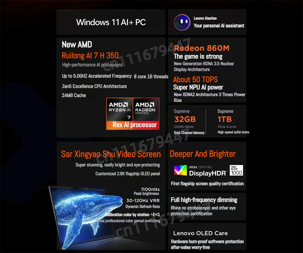 Lenovo Xiaoxin Pro 16 2025 – AMD AI 7H 350, 32GB DDR5, 1/2TB SSD, 16" 2.8K OLED 120Hz, Windows 11