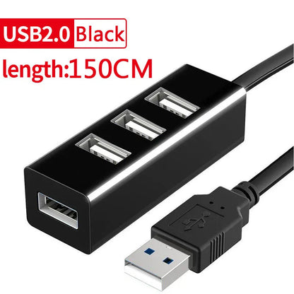 USB 2.0 Hub – Multi-Port USB Splitter for PC, Laptop & Mac
