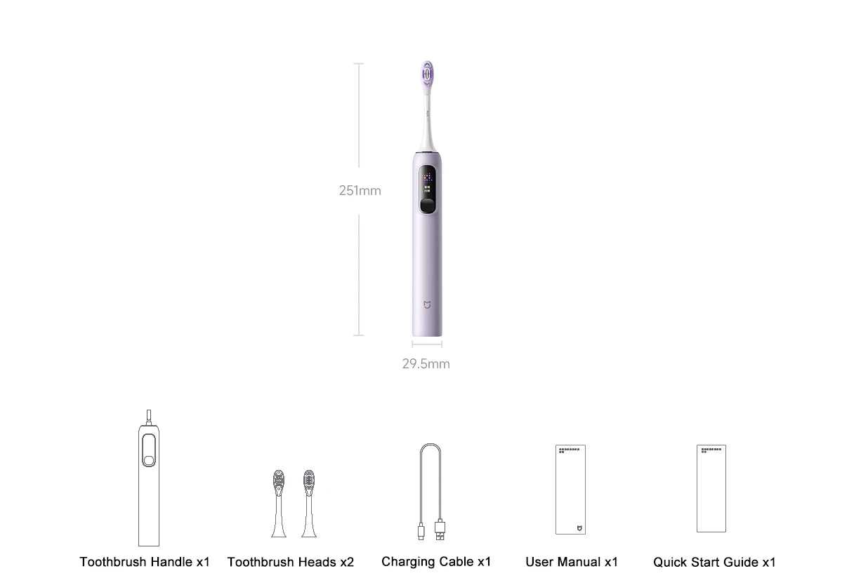 MIJIA Sonic Electric Toothbrush Pro – Smart 4 Modes, LED Screen, Travel Lock, IPX8, Long Battery Life