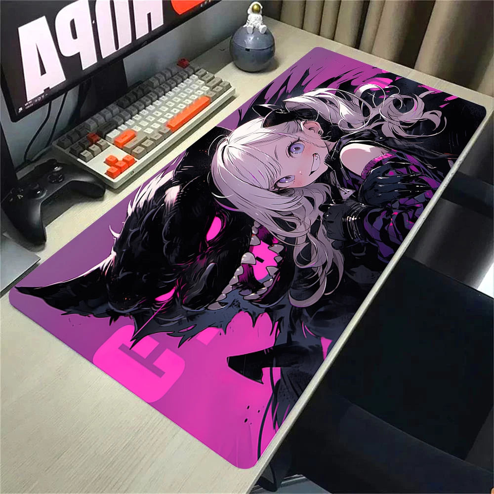 Kawaii Girls & Cat Graffiti Deskmat 900x400 – Anime Gaming Mouse Pad, Waterproof, Non-Slip