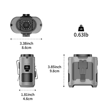 Portable Waist & Neck Fan 10000/20000mAh – 5-Speed with LED Light
