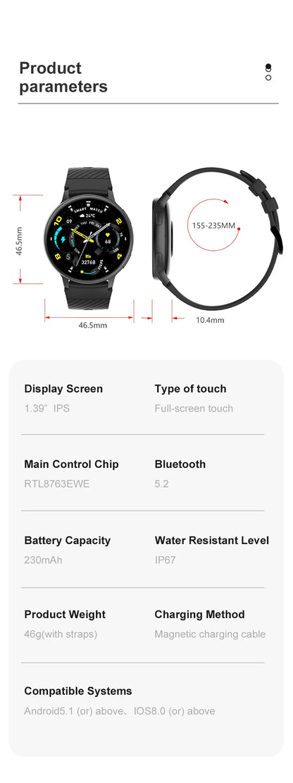 LIGE Bluetooth Smart Watch for Women – Custom Dial, Sport Fitness Tracker, iOS & Android (2026)
