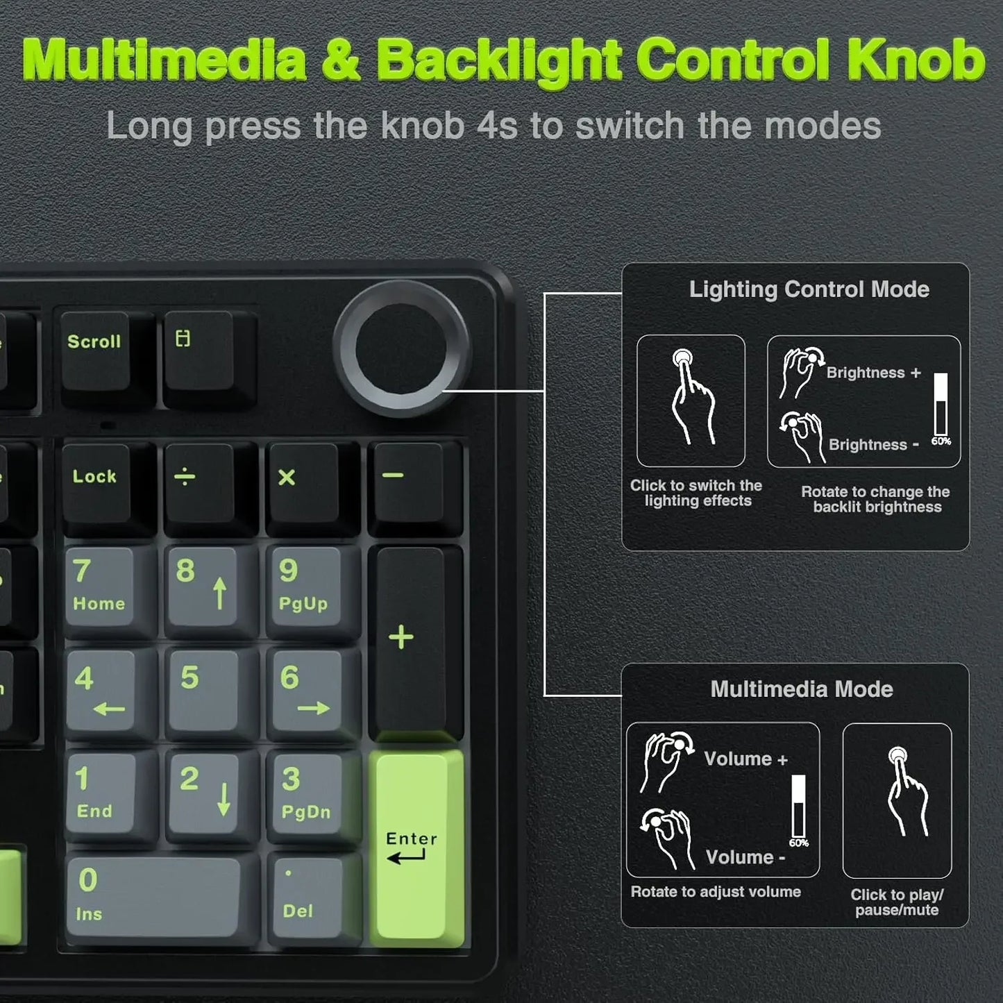 AULA F99 Pro 96% Gaming Mechanical Keyboard – Tri-Mode BT/2.4GHz/USB-C, Hot-Swap, 8000mAh, RGB, PBT Keycaps