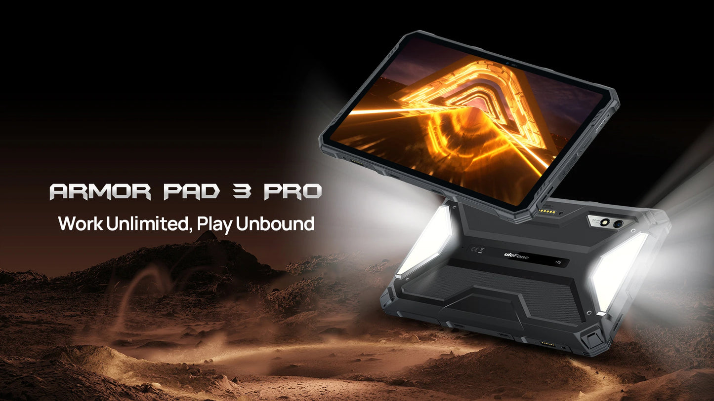 Ulefone Armor Pad 3 Pro – Rugged Tablet, 33280mAh, MT8788, 16GB+256GB, 10.36" 2K, 50MP, 4G LTE, Android 13