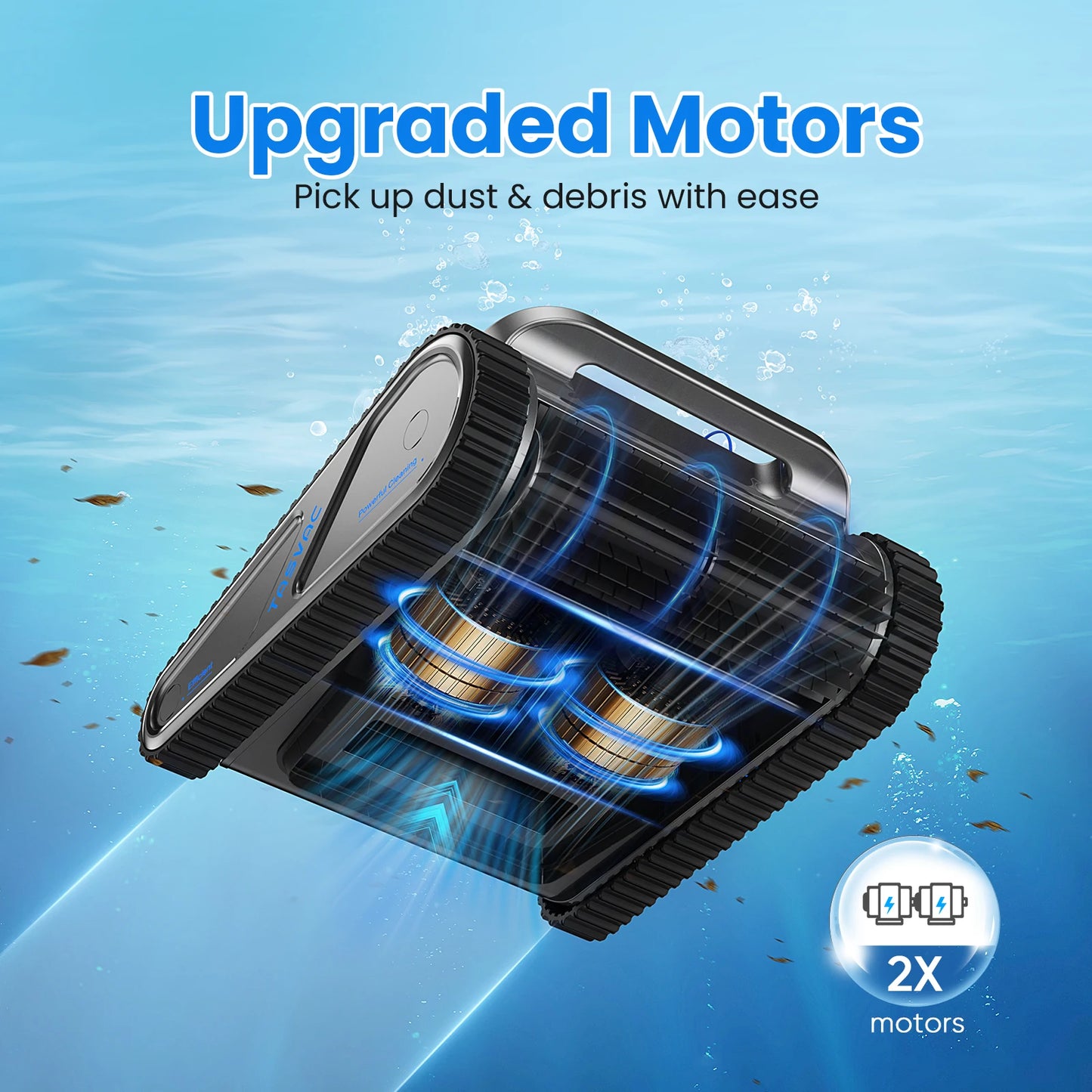 Cordless Robotic Pool Cleaner | 4 Motors, Wall & Waterline Cleaning, 300min Battery, Inground Pools