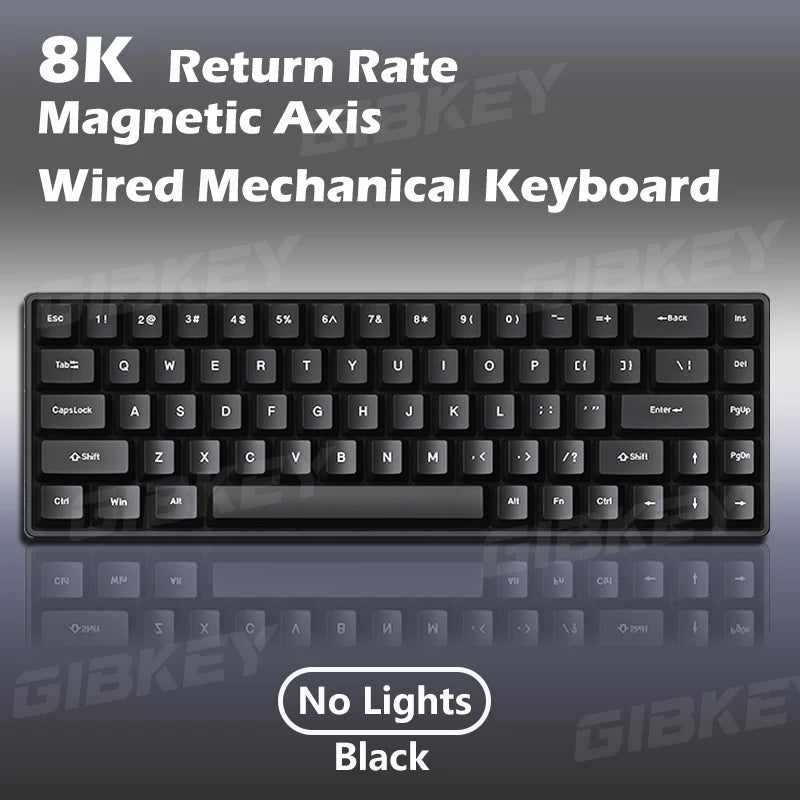 GIBKEY Magnetic Axis Gaming Mechanical Keyboard – 68-Key, 8K Return Rate, RGB, Hot Swap