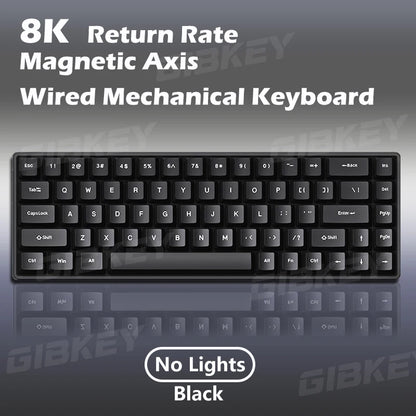 GIBKEY Magnetic Axis Gaming Mechanical Keyboard – 68-Key, 8K Return Rate, RGB, Hot Swap