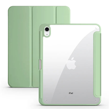 iPad Case with Pen Holder – Trifold Acrylic Clear Back Cover for iPad 9.7–11"