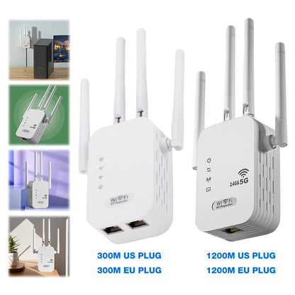 APWIKOGER AC1200 Dual-Band WiFi Repeater & Extender | 2.4G+5G | Gigabit | WPS | EU Plug