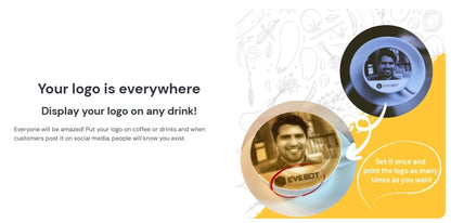 EVEBOT 3D Latte Art Coffee Printer – Automatic Beverage Food Selfie Printer, WiFi