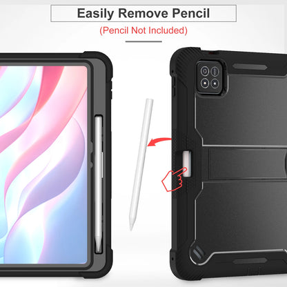 R.E.D. Shopping Xiaomi Pad 7 Pro rugged tablet case with kickstand and pen slot, full body protective cover in black.